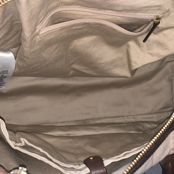 Preloved Window Pane Wool Overnighter Duffle/Tote Plaid Bag by Mark & Graham - Picture 8 of 12